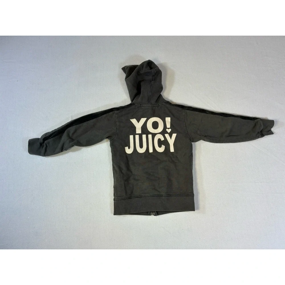 Vintage Juicy Couture Baby Girl Full Zip Hoodie Size 4 Gray Yo‎ Juicy Graphic